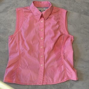 Tommy Hilfiger Shirt  pink  button-down EUC sleeveless  Stretch Cotton   Size 8P